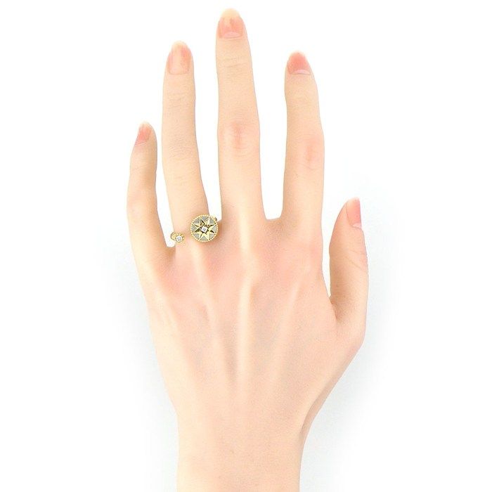 Dior Ring Rose Des Vents Points Diamond Total White Shell 18k Yellow Gold — view 6