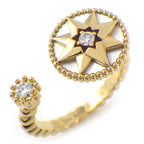 Dior Ring Rose Des Vents Points Diamond Total White Shell 18k Yellow Gold
