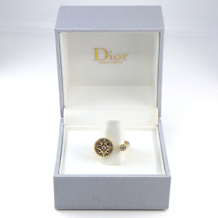 Dior Ring Rose Des Vents Points Diamond Total White Shell 18k Yellow Gold — view 8