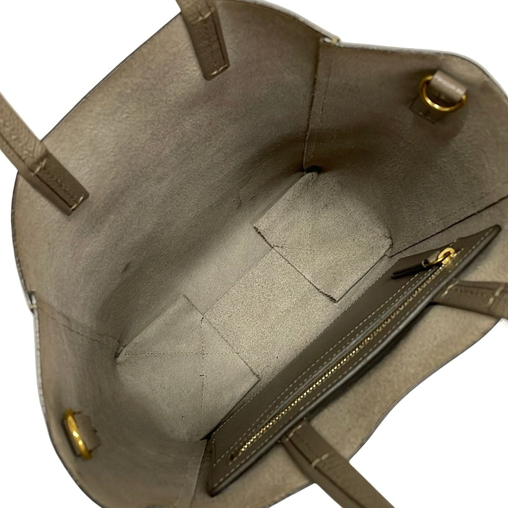 Celine Tote Vertical Cabas Mall Gray Beige Leather — view 7