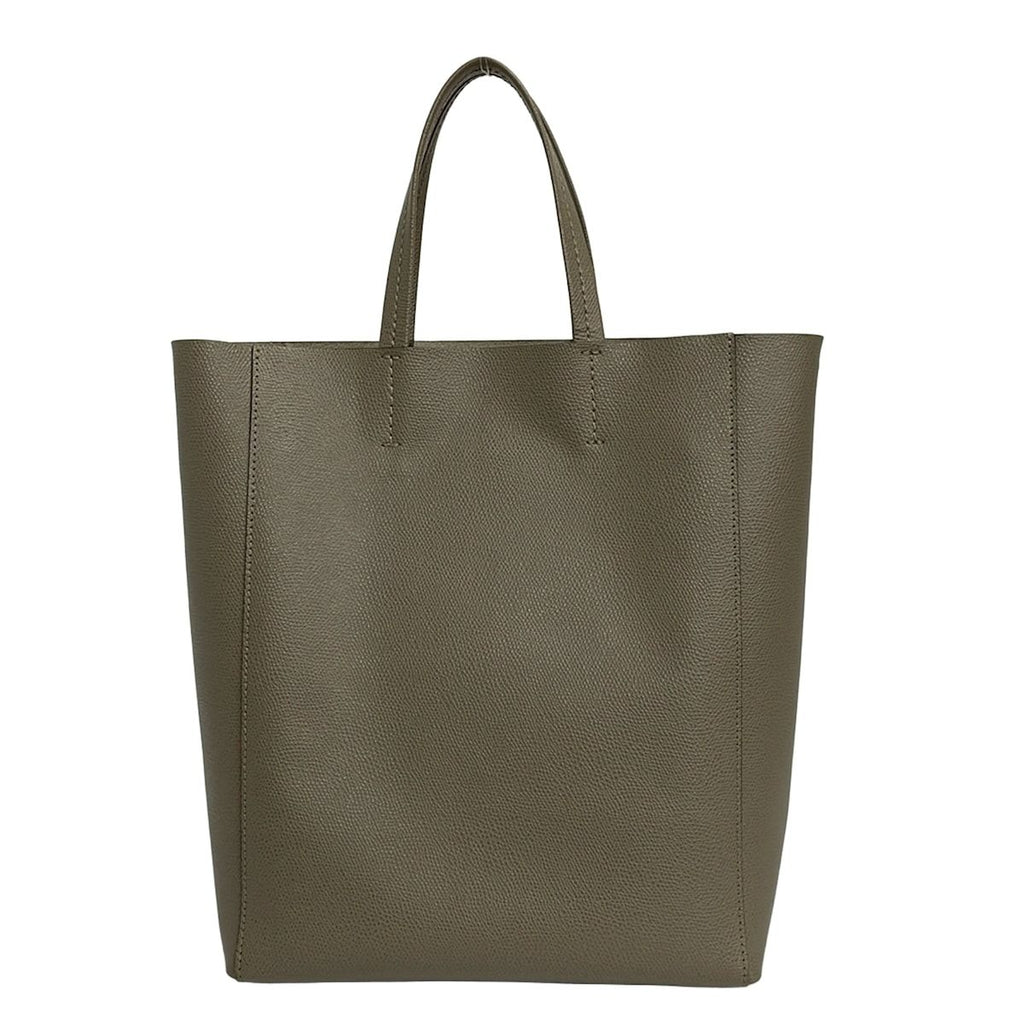 Celine Tote Vertical Cabas Mall Gray Beige Leather — view 3