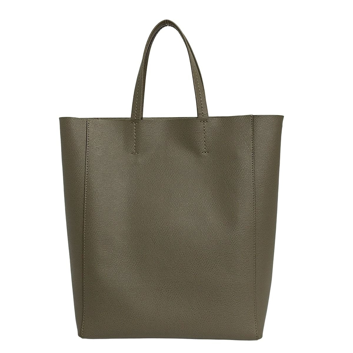 Celine Tote Vertical Cabas Mall Gray Beige Leather — view 3