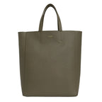 Celine Tote Vertical Cabas Mall Gray Beige Leather