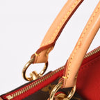 Louis Vuitton Tote MM 2-Way Shoulder Bag Leather Red Brown — view 5