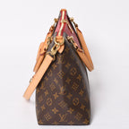 Louis Vuitton Tote MM 2-Way Shoulder Bag Leather Red Brown — view 4