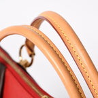 Louis Vuitton Tote MM 2-Way Shoulder Bag Leather Red Brown — view 6