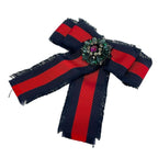 Gucci Brooch Dark Navy Bordeaux Multi Ribbon Bijoux
