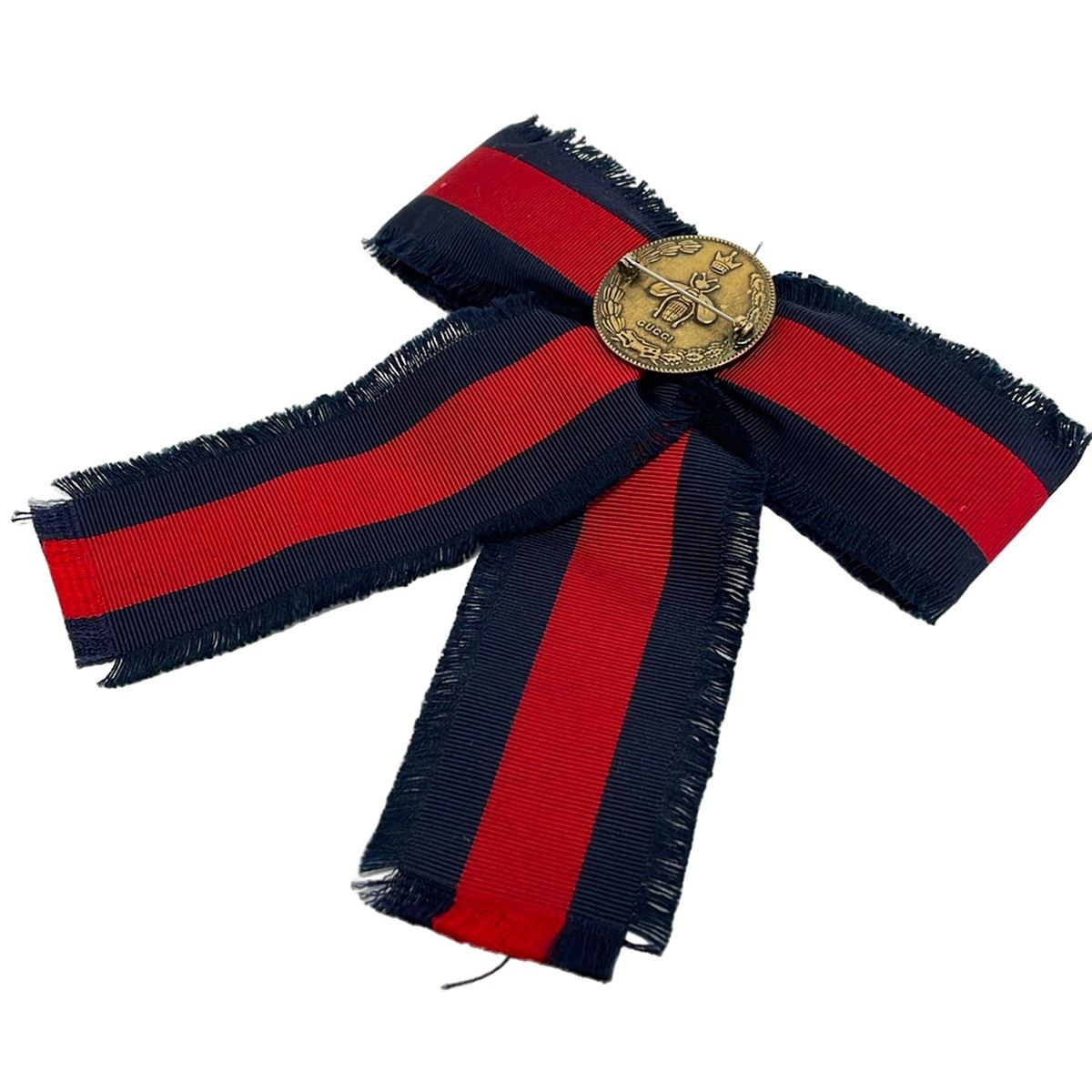 Gucci Brooch Dark Navy Bordeaux Multi Ribbon Bijoux — view 2