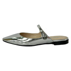 Prada Mules 35 Silver Leather