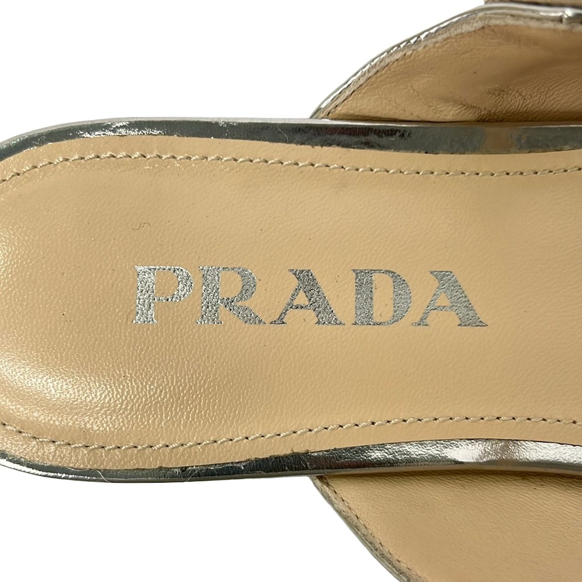 Prada Mules 35 Silver Leather — view 5