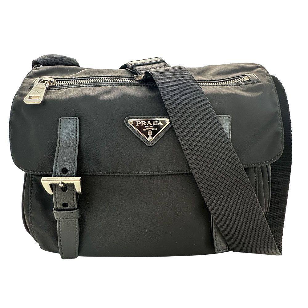 Prada Shoulder Bag Nylon Black Going Out Crossbody Adult Simple