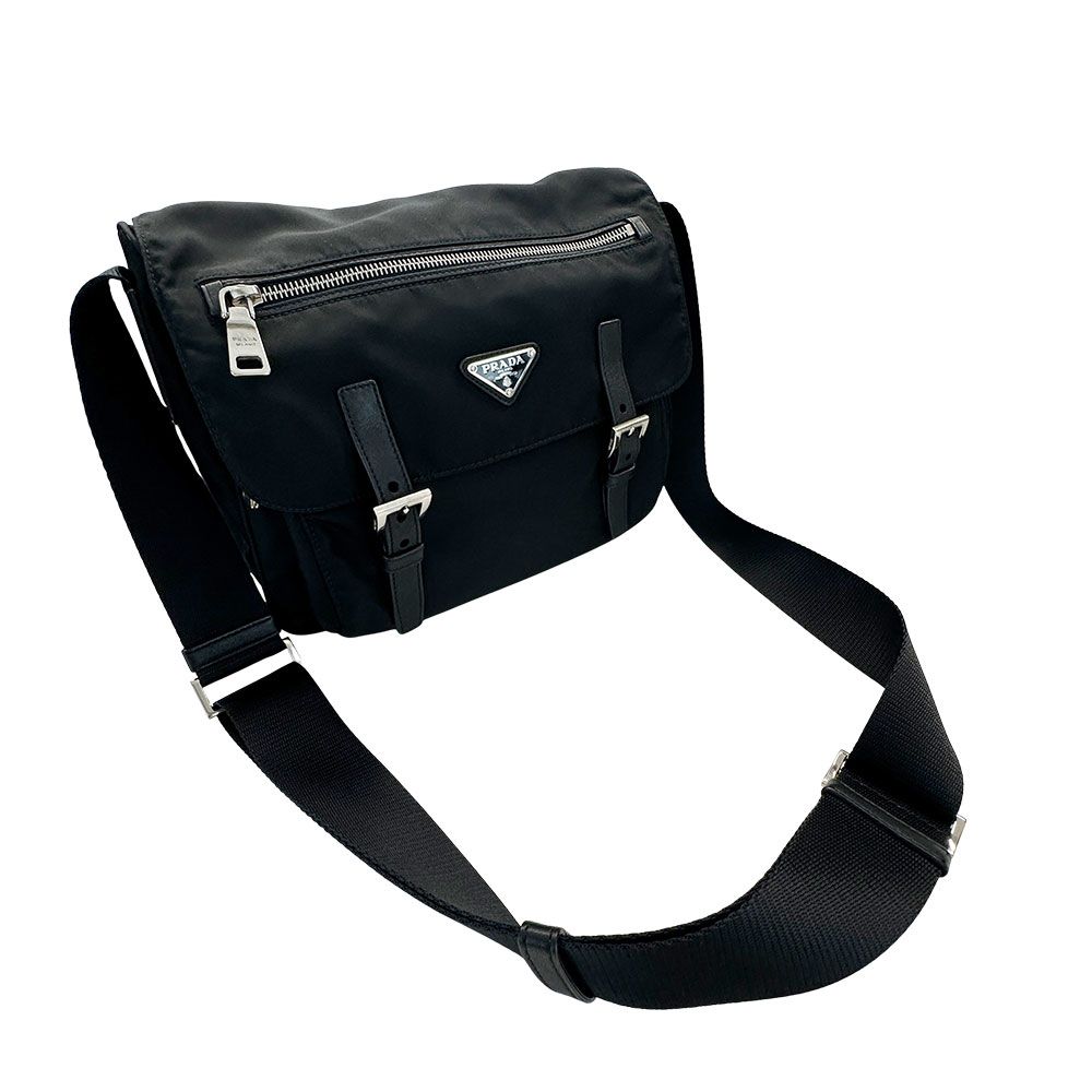 Prada Shoulder Bag Nylon Black Going Out Crossbody Adult Simple — view 9