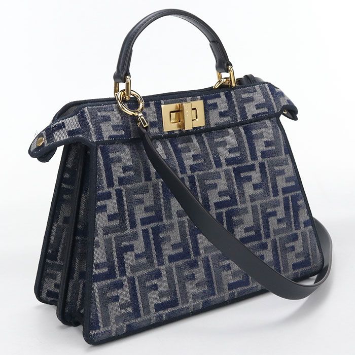 Fendi 2-Way Peekaboo Handbag Jacquard