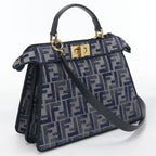 Fendi 2-Way Peekaboo Handbag Jacquard