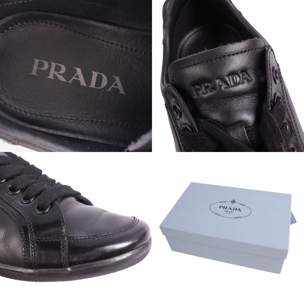 Prada Sneakers Lace Up Low Cut Leather — view 9