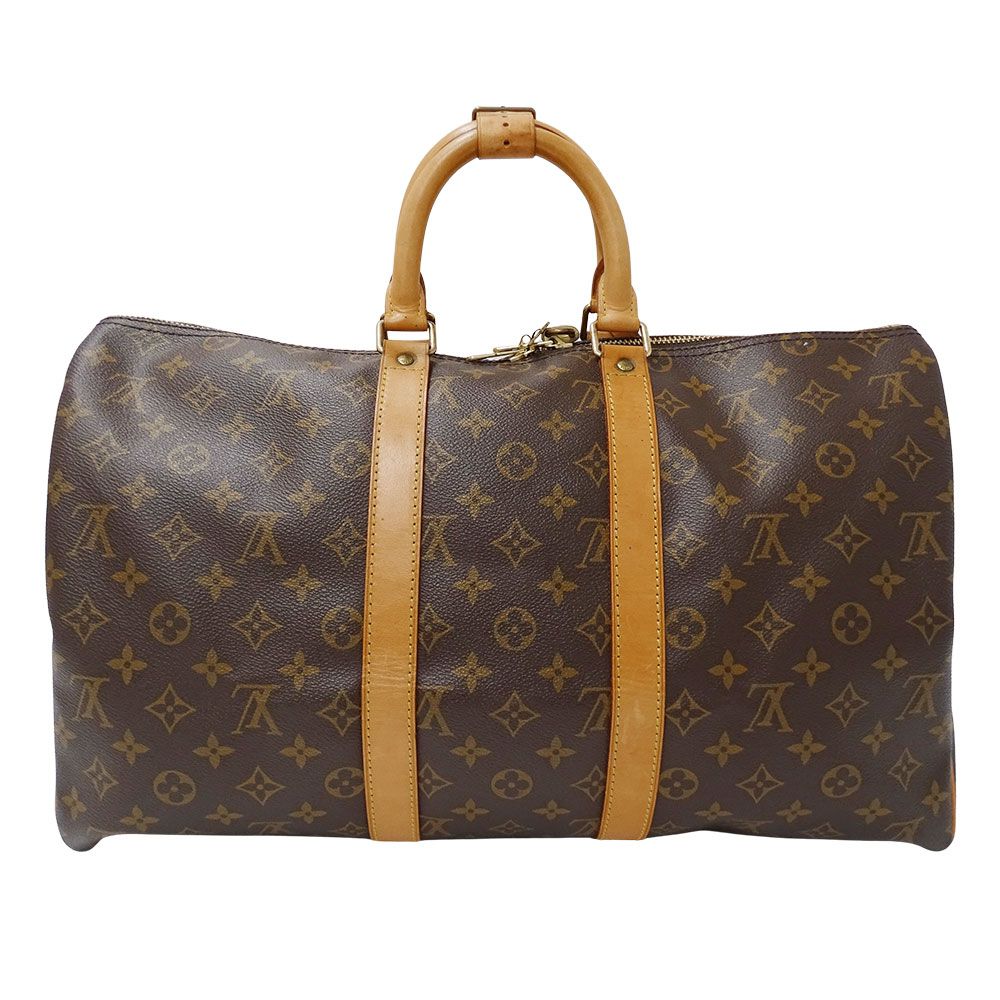 Louis Vuitton Boston Bag Monogram Canvas Keepall 45 Brown Large Going — view 2
