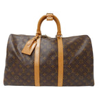 Louis Vuitton Boston Bag Monogram Canvas Keepall 45 Brown Large Going
