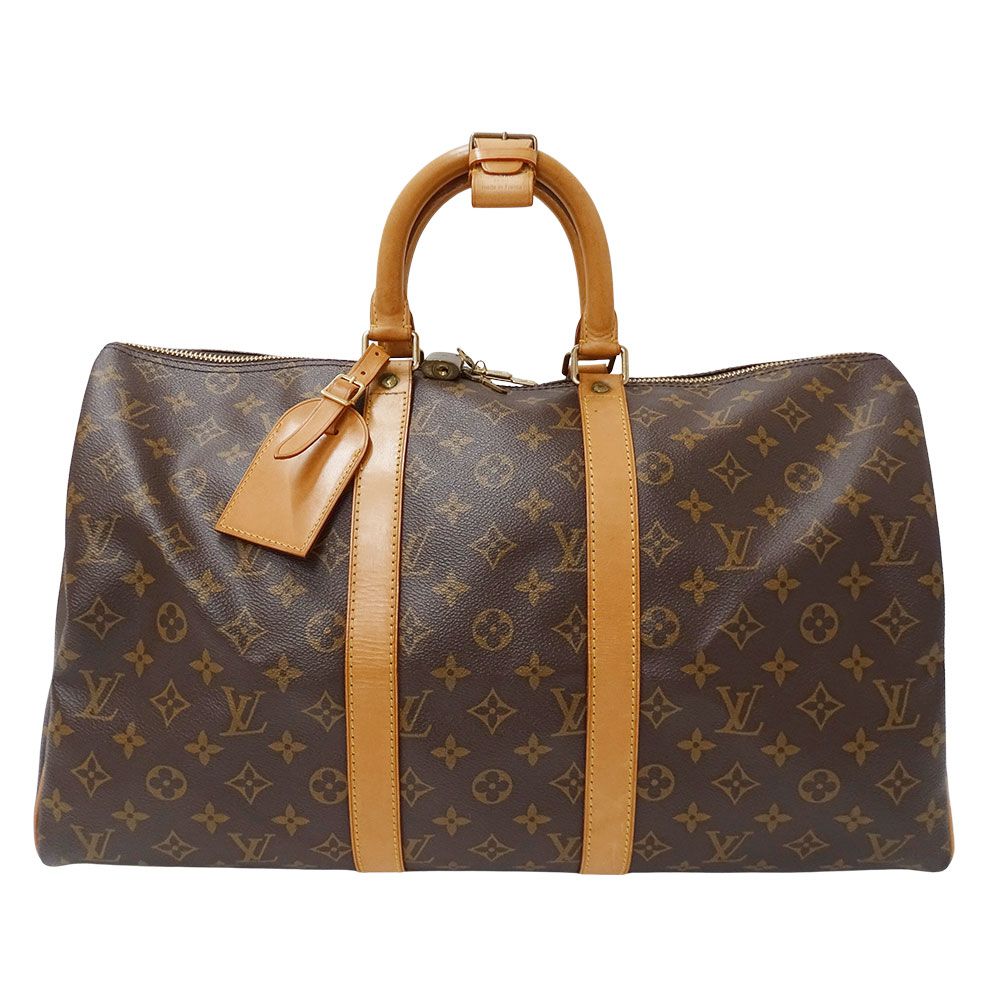 Louis Vuitton Boston Bag Monogram Canvas Keepall 45 Brown Large Going