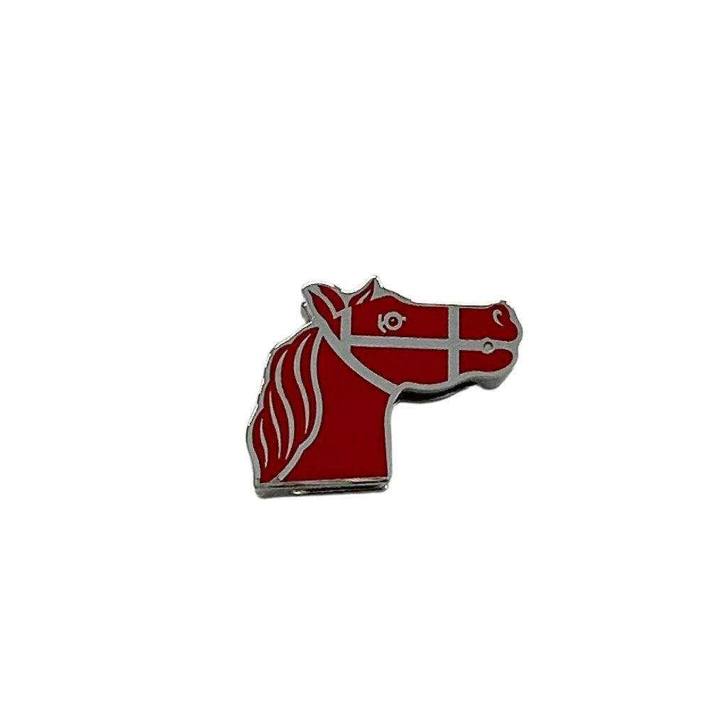 Hermes Scarf Ring Twirly Quadrige Metal Red Silver Horse — view 3