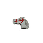 Hermes Scarf Ring Twirly Quadrige Metal Red Silver Horse — view 2