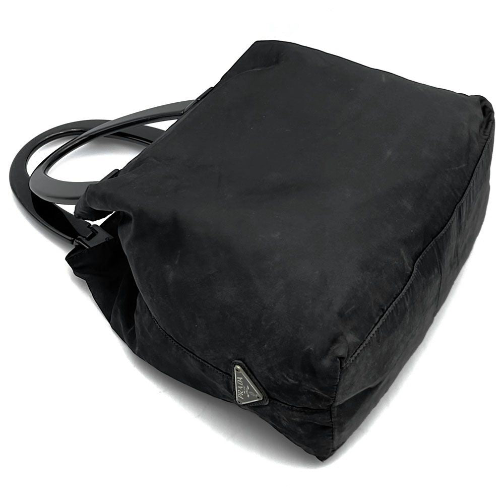 Prada Handbag Plastic Handle Nylon Black — view 7