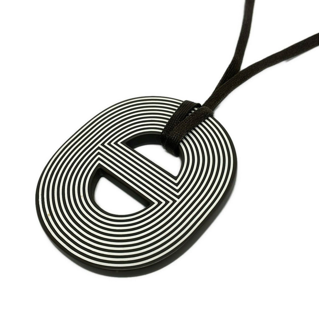 Hermes Necklace Fidelio Dark Brown White