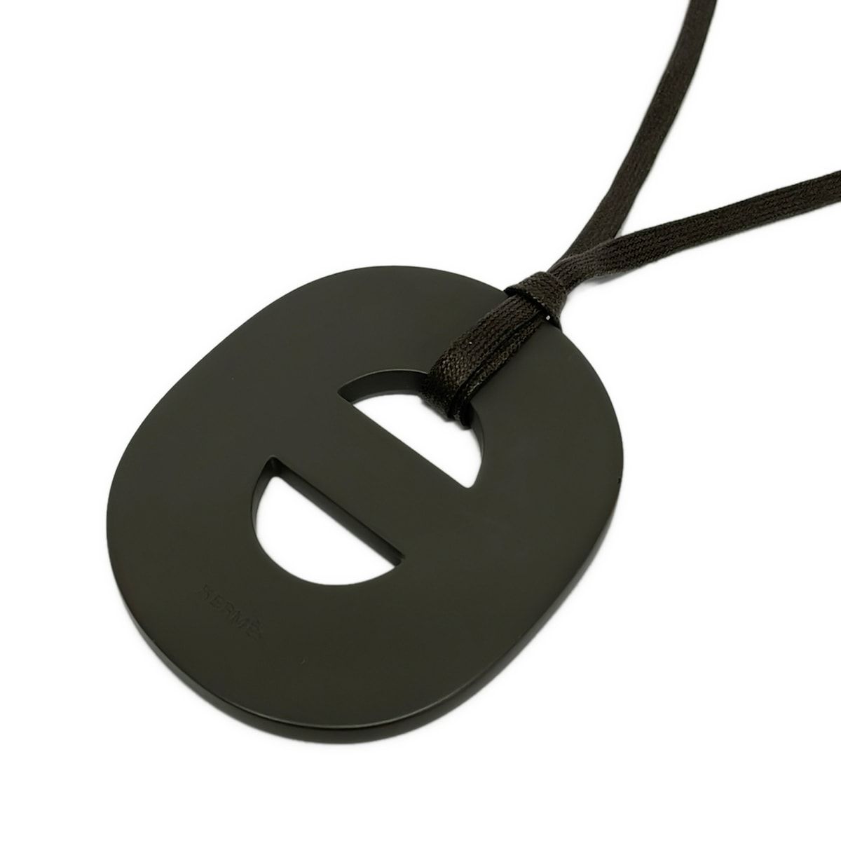 Hermes Necklace Fidelio Dark Brown White — view 2