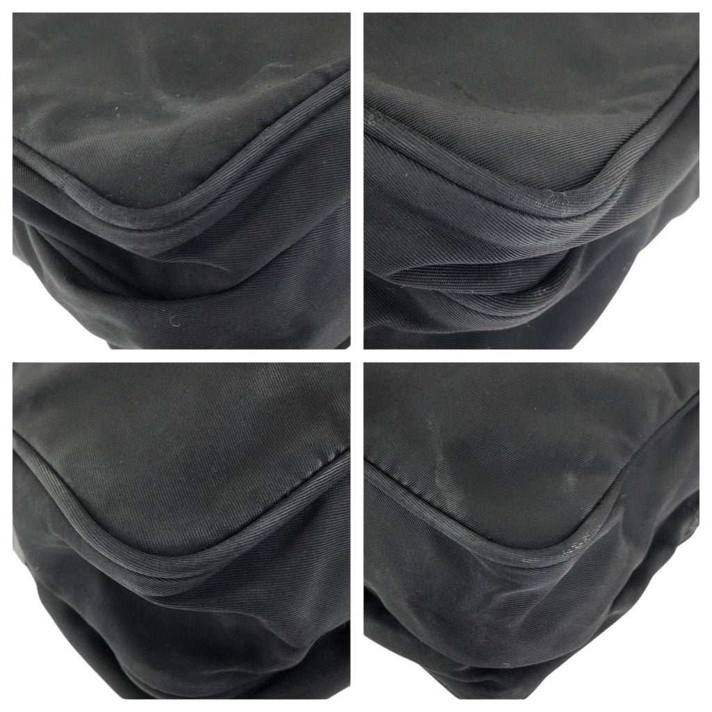 Prada Tessuto Black Silver Nylon Shoulder Bag Pochette — view 3