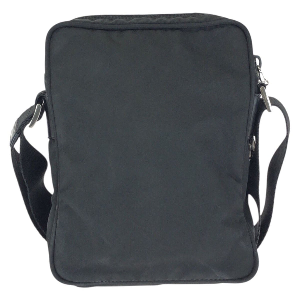 Prada Tessuto Black Silver Nylon Shoulder Bag Pochette — view 2
