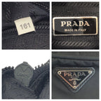 Prada Tessuto Black Silver Nylon Shoulder Bag Pochette — view 4