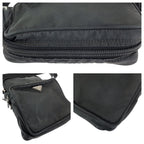 Prada Tessuto Black Silver Nylon Shoulder Bag Pochette — view 5