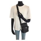 Prada Tessuto Black Silver Nylon Shoulder Bag Pochette — view 7