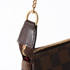 Louis Vuitton Damier Mini Pochette Accessoires Pouch Brown Gold — view 4