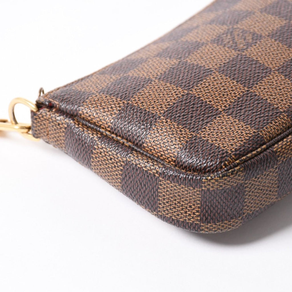 Louis Vuitton Damier Mini Pochette Accessoires Pouch Brown Gold — view 7