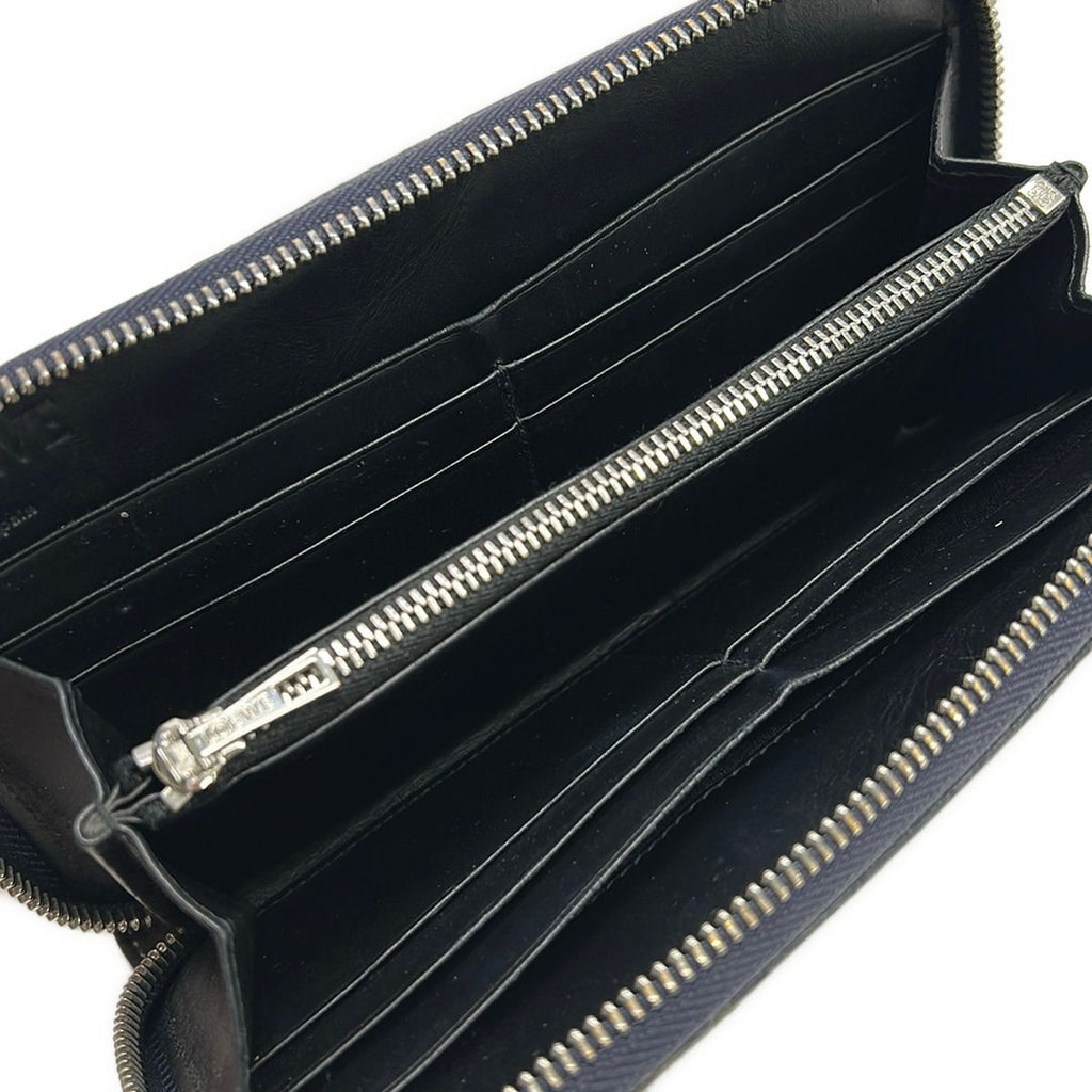 Loewe Wallet Zip Around Stars Navy Ivory Star Leather — view 3