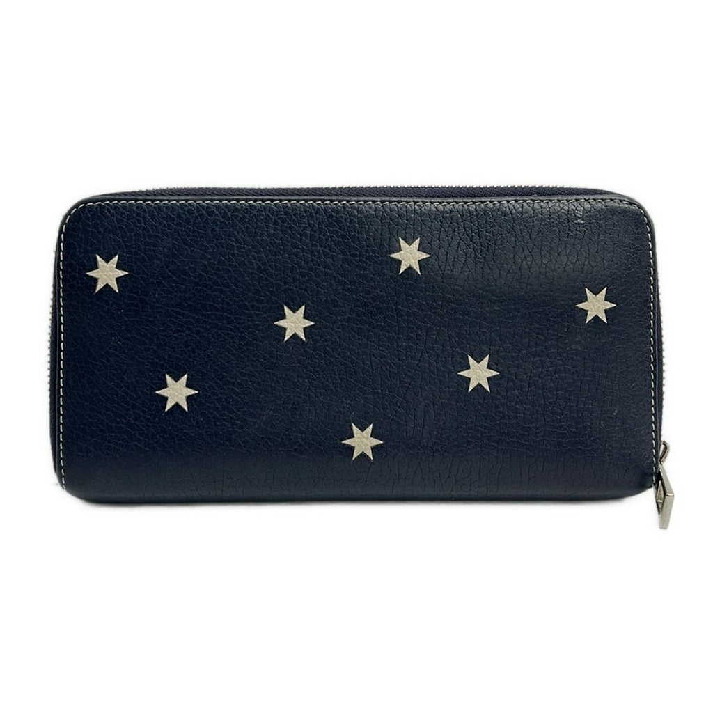 Loewe Wallet Zip Around Stars Navy Ivory Star Leather — view 2