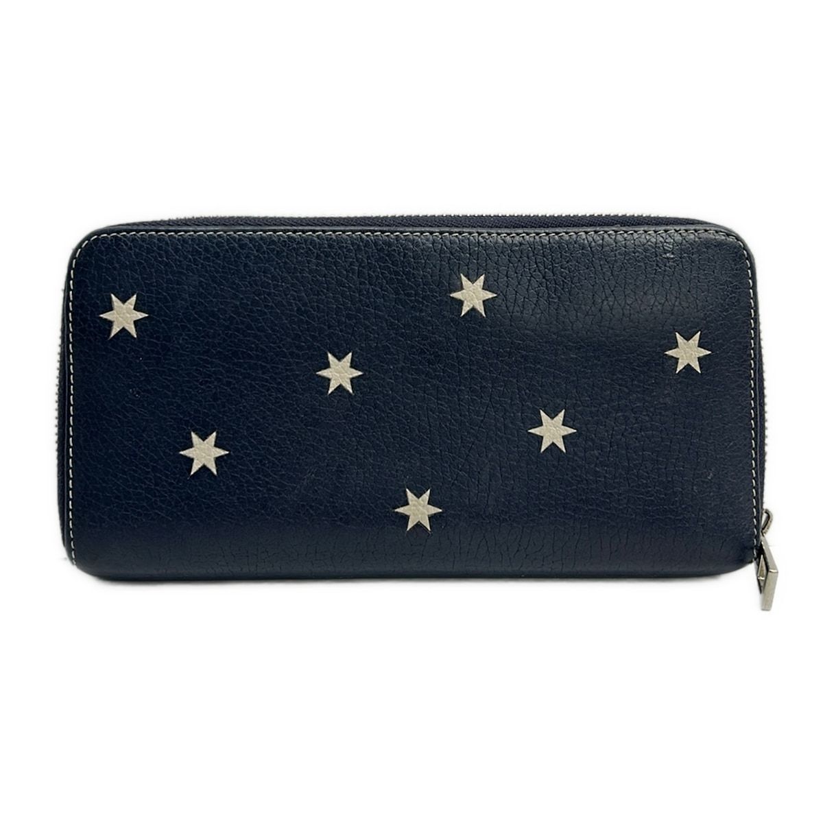 Loewe Wallet Zip Around Stars Navy Ivory Star Leather — view 2
