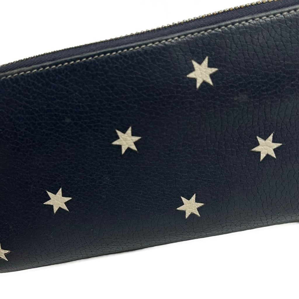Loewe Wallet Zip Around Stars Navy Ivory Star Leather — view 8