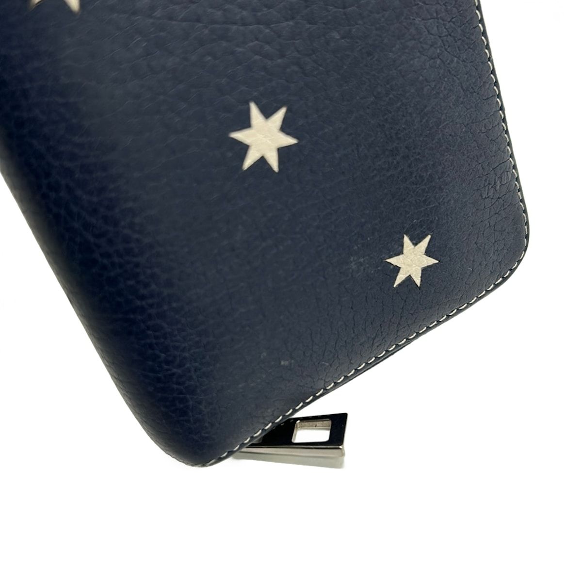 Loewe Wallet Zip Around Stars Navy Ivory Star Leather — view 9