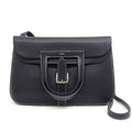 Hermes Halzan 31 Togo Black Silver Shoulder