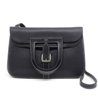 Hermes Halzan 31 Togo Black Silver Shoulder