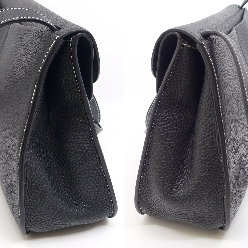 Hermes Halzan 31 Togo Black Silver Shoulder — view 3