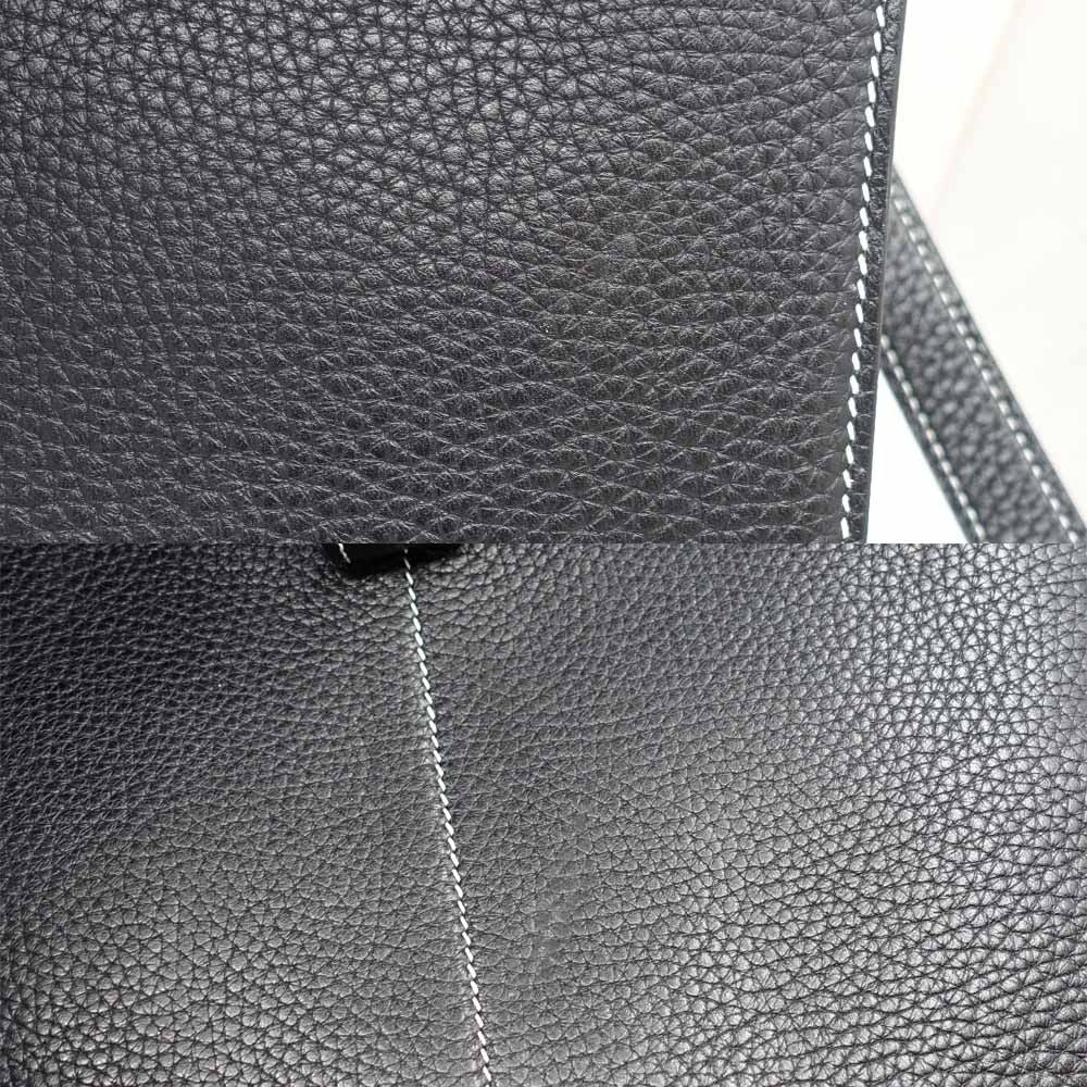 Hermes Halzan 31 Togo Black Silver Shoulder — view 9
