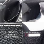 Hermes Halzan 31 Togo Black Silver Shoulder — view 6