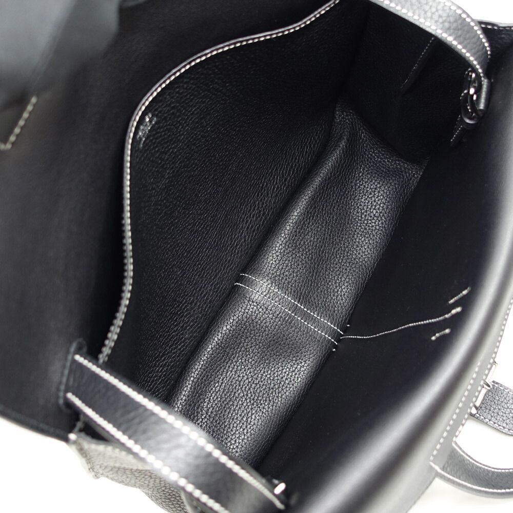 Hermes Halzan 31 Togo Black Silver Shoulder — view 5