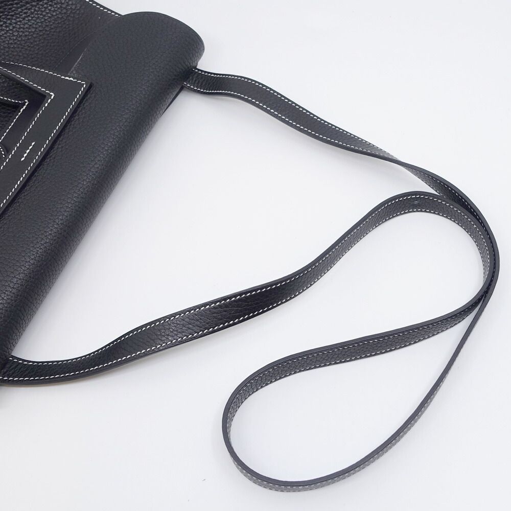 Hermes Halzan 31 Togo Black Silver Shoulder — view 8