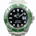 Rolex Submariner Date Watch Green SS Black Dial Automatic Winding