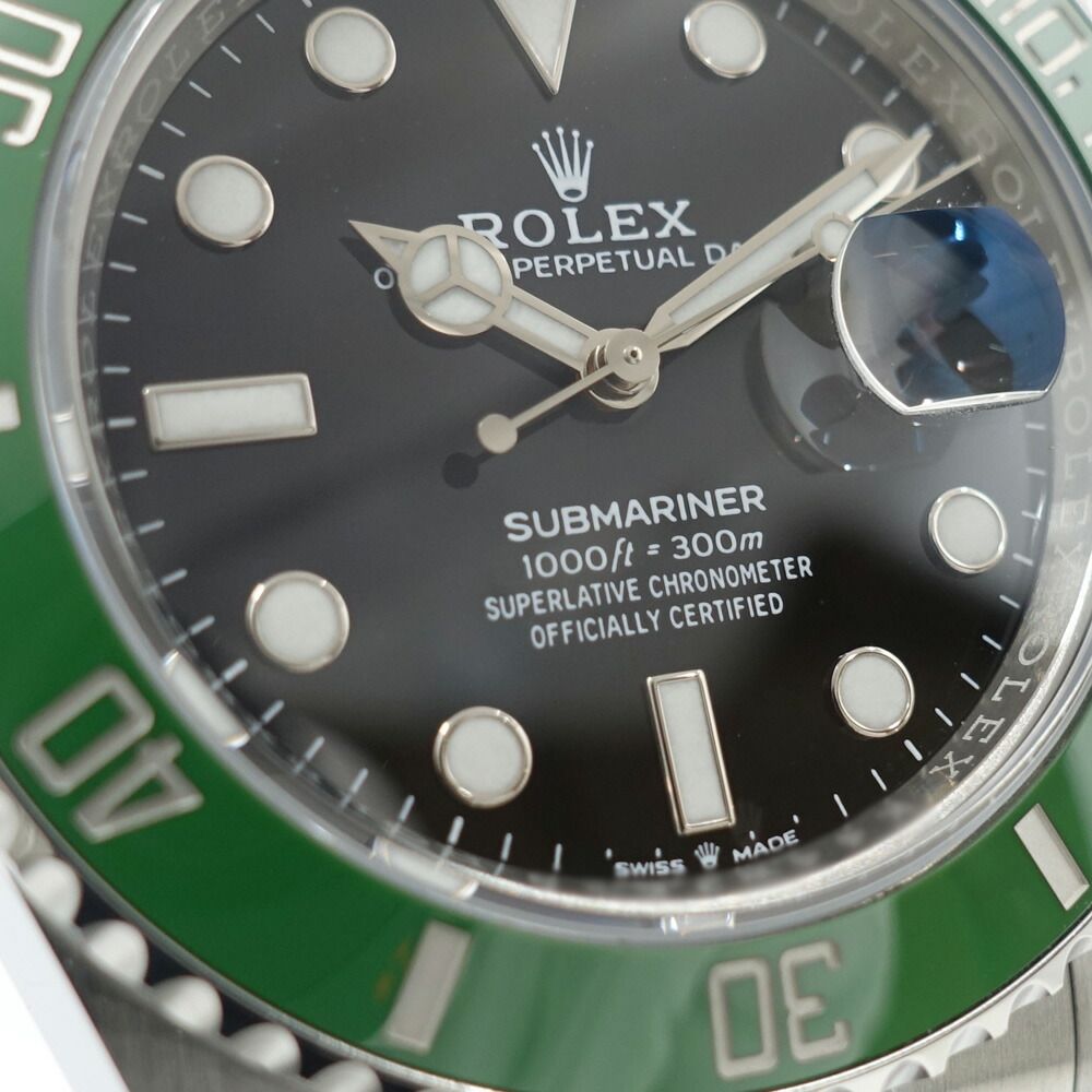 Rolex Submariner Date Watch Green SS Black Dial Automatic Winding — view 2