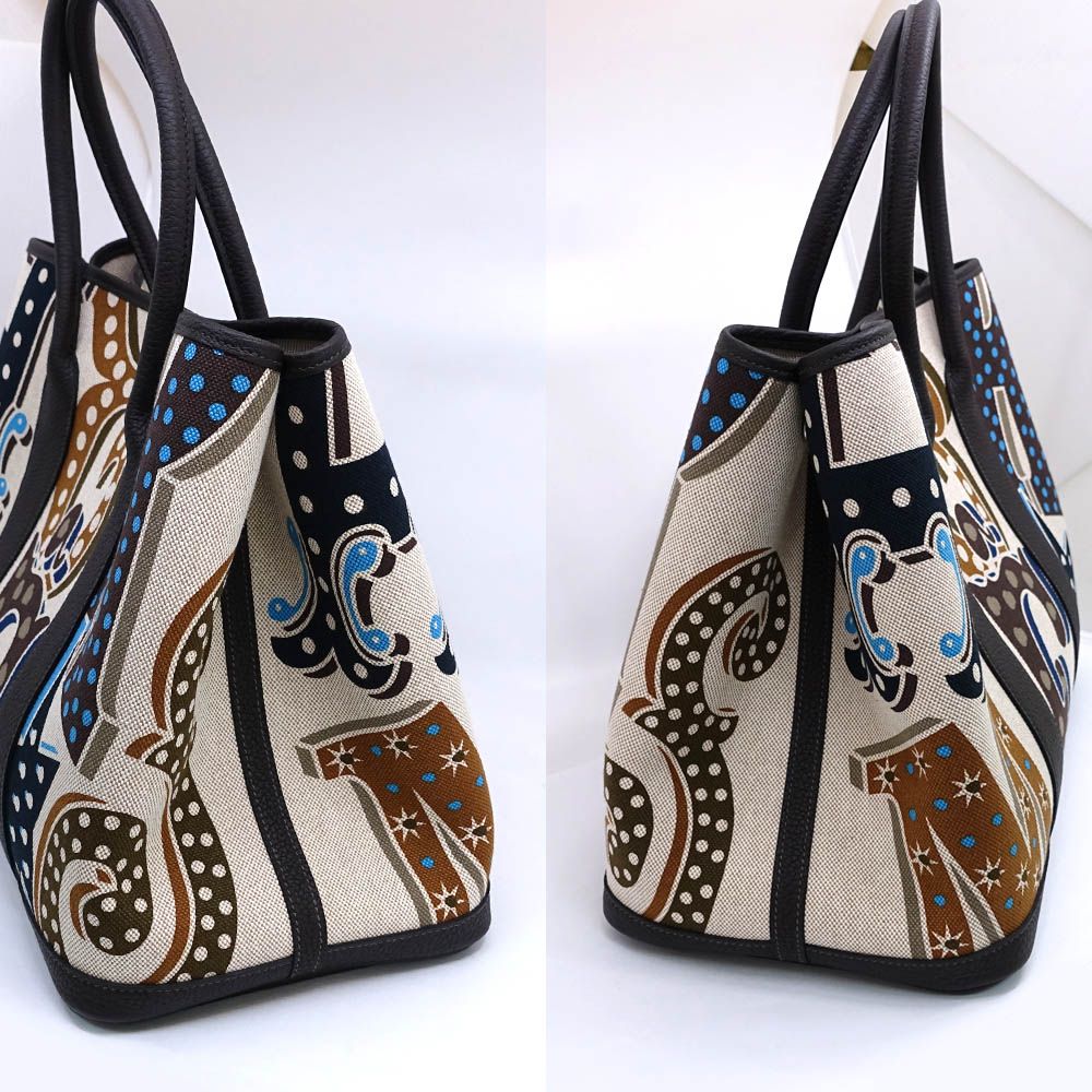 Hermes Garden Party ―pm Electric Handbag Around Toile Ash Plume Negonda — view 3