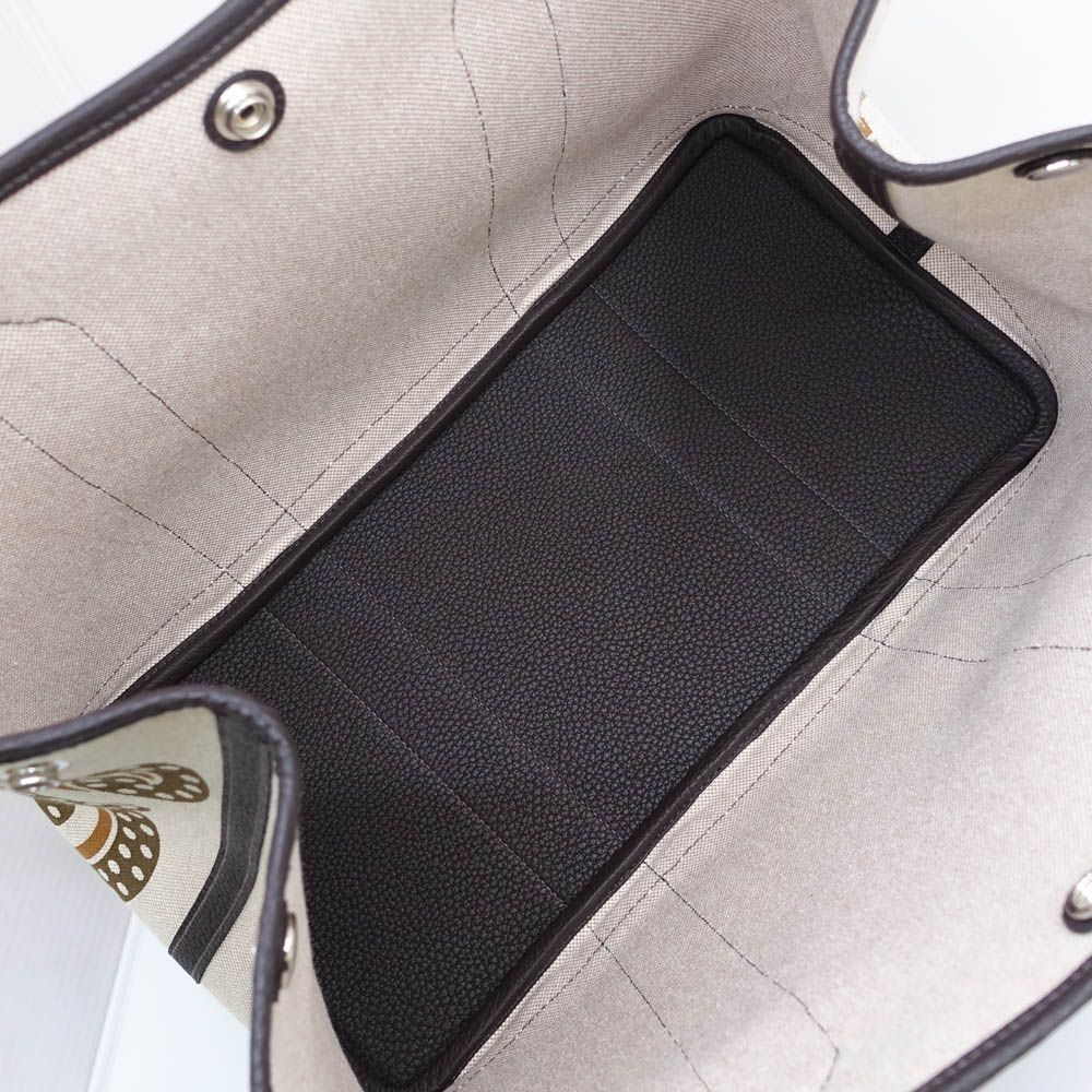 Hermes Garden Party ―pm Electric Handbag Around Toile Ash Plume Negonda — view 6